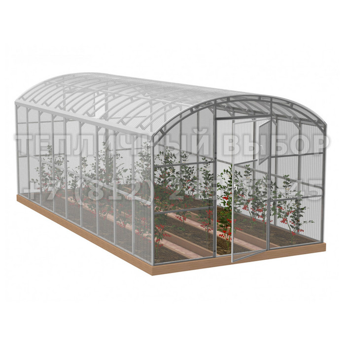 Теплица из поликарбоната Усиленная Прямостенная 3х6 h=2.1 м профиль 20х40 мм